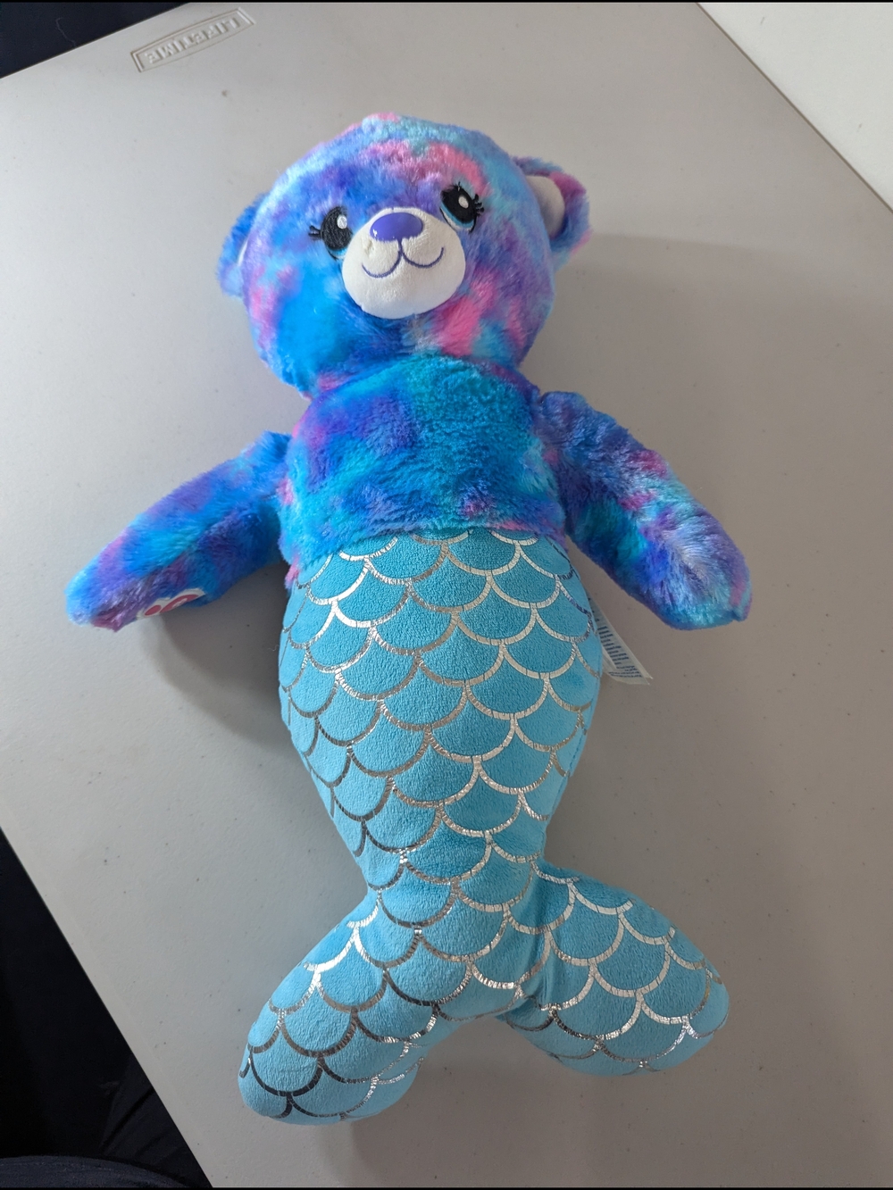 Build-A-Bear Mermaid Teddy Bear Plush Blue Purple Pink Stuffed Animal Sparkly